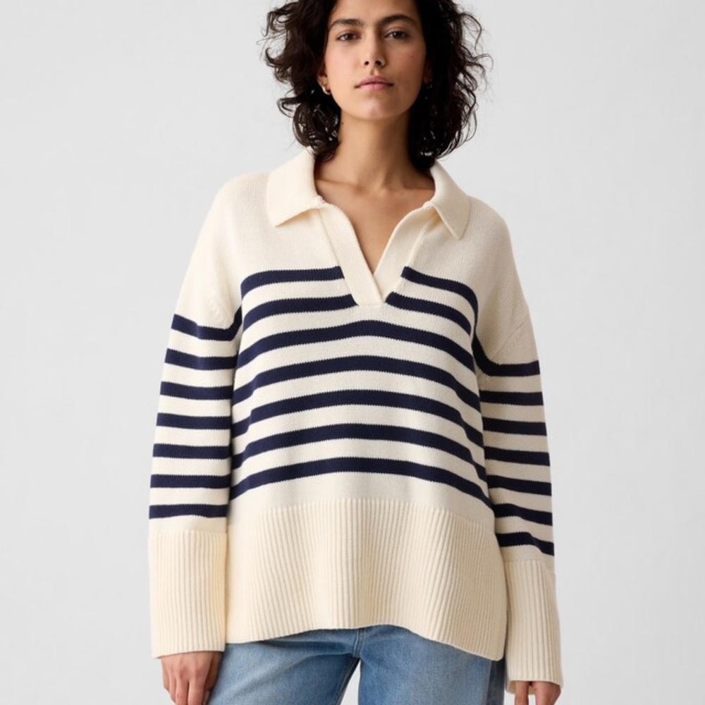 Gap 24/7 Split-Hem Polo Sweater in XXL